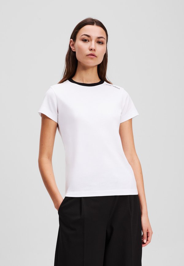 SLIM CONSTRAST COLLAR TEE - Print T-shirt
