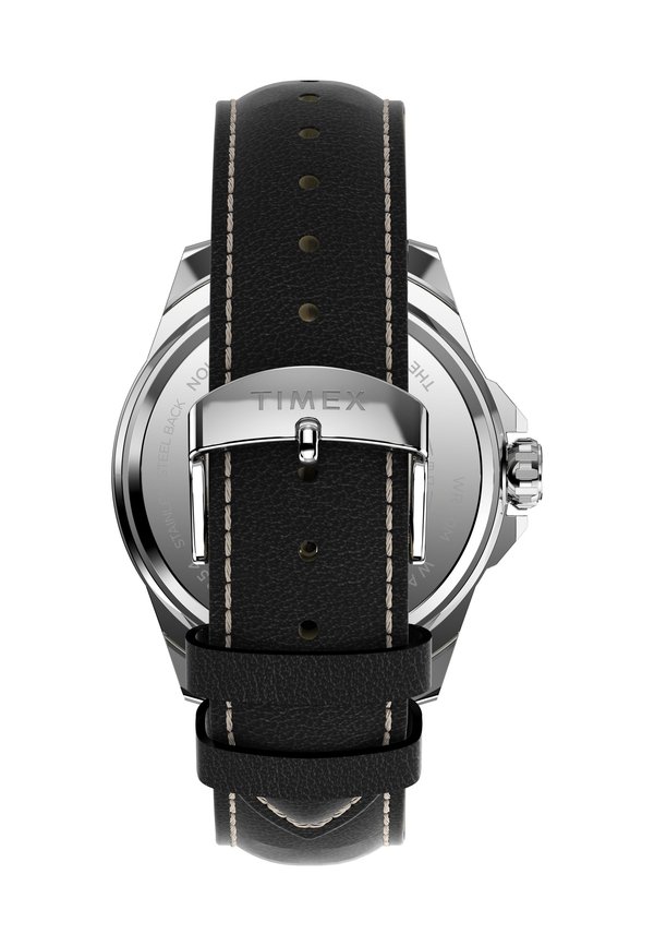 ESSEX AVE 46 ST CASE BLACK DIAL BLACK LEATHER STRAP - Watch2
