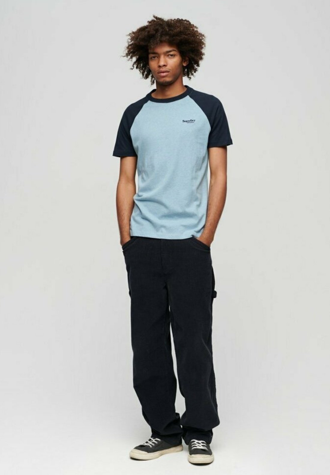 Superdry ESSENTIAL LOGO - Jersey con capucha - bluestone blue marl/azul