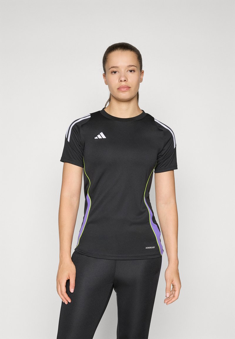 adidas Performance TIRO24 WOMEN - T-skjorte til trening - black/purple rush
