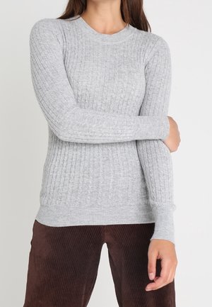 Strickpullover - mottled light grey