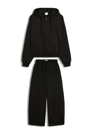 Bershka, SET HOODIE ZIP +BALLOON TROUSERS - Survêtement - black