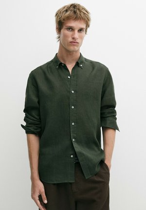 Massimo Dutti, 100% LINEN REGULAR FIT SHIRT - Overhemd - dark green