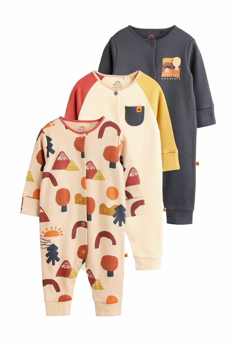 Next REGULAR FIT - PATTERNED 3 PACK - Pyžamo - brown khaki