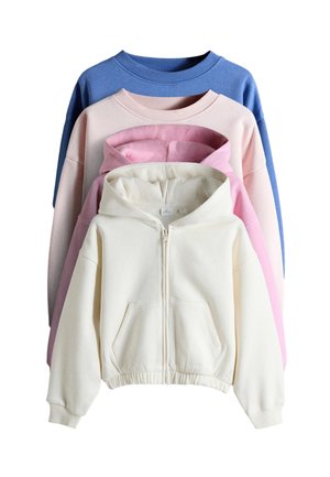 THE SET REGULAR FIT - 4 PACK CROPPED ZIP THROUGH HOODIES AND CREWS . - Sweater met rits - pink blue cream