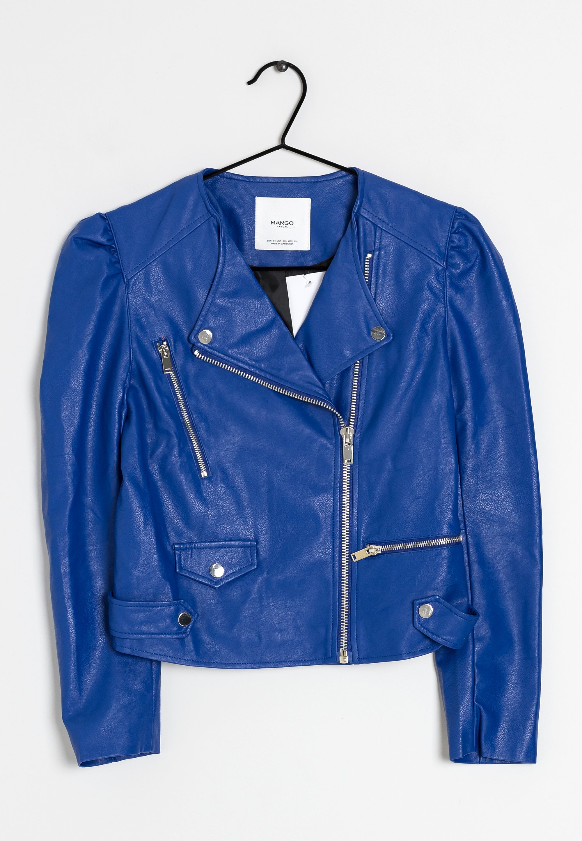 Mango Kunstlederjacke blue/blau (Pre-owned)