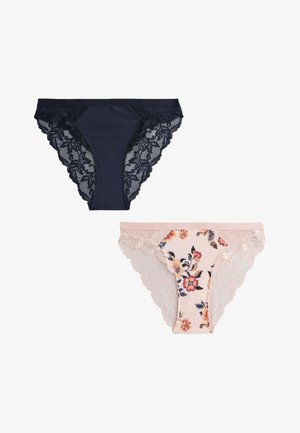 Next, KNICKERS 2 PACK - Slip - cream print navy