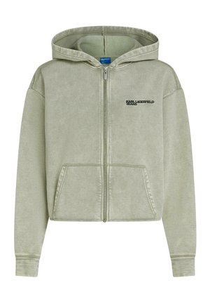 Karl Lagerfeld Jeans, KARL LAGERFELD JEANS HOODIE WASHED ZIP-UP - Mikina so zipsom - tea