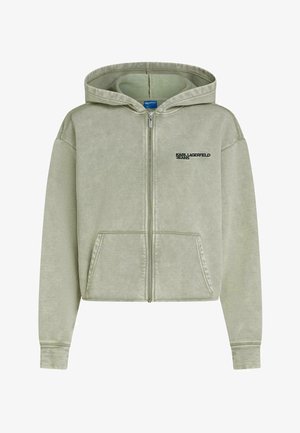 Karl Lagerfeld Jeans, KARL LAGERFELD JEANS HOODIE WASHED ZIP-UP - Sweat zippé - tea