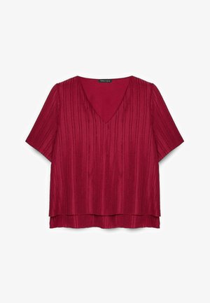 Fiorella Rubino, PLISSÉ CON SCOLLO A V - Camicetta - bordeaux