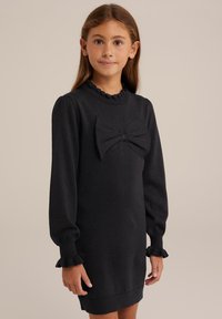 WE Fashion Stickad klänning - black