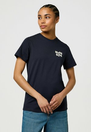 Wrangler SHORT SLEEVE - SLIM FIT - T-Shirt print - dark navy