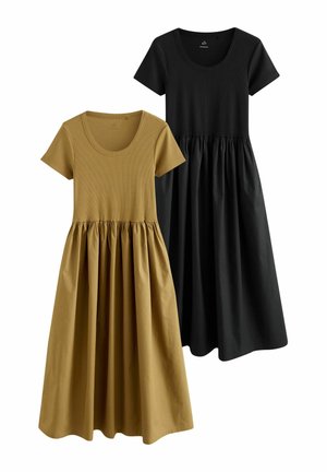 REGULAR FIT - 2 PACK RIBBED SHORT SLEEVE MIX MIDI - Maksimekko - green black