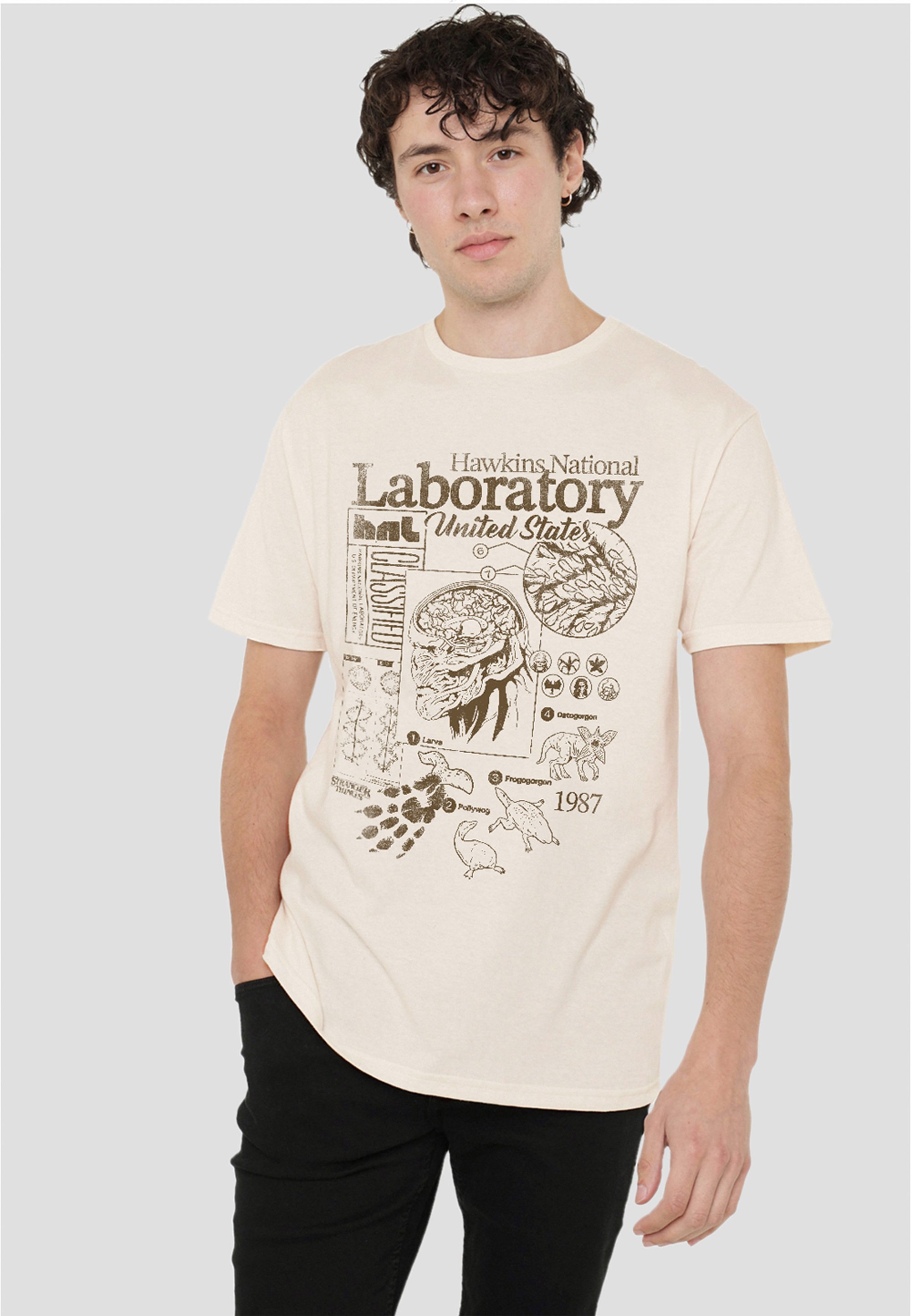 NETFLIX STRANGER THINGS HAWKINS LAB MONO - Print T-shirt - off