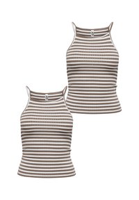 JDY 2 PACK GESTREIFTES TANK ÄRMELLOSES FRANSISKA - Top - hellbraun