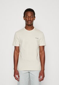 Calvin Klein MICRO LOGO 2 PACK  - Basic póló - black/stony beige