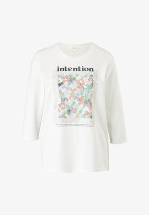 T-shirt à manches longues - offwhite placed print