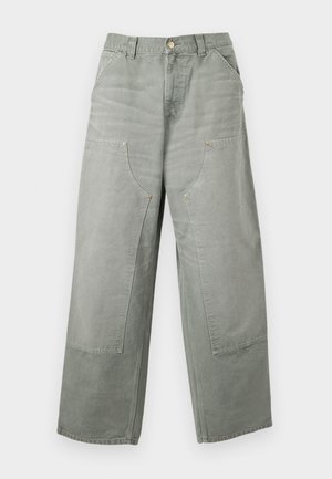 Carhartt WIP, DOUBLE KNEE PANT - Τζιν εργασίας - shady green destroy wash