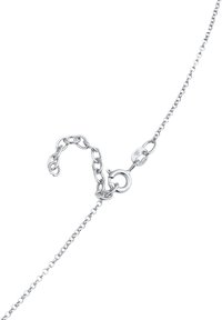 Collana in argento con chiusura e link di estensione, che presenta un design delicato e uniforme con una finitura liscia.