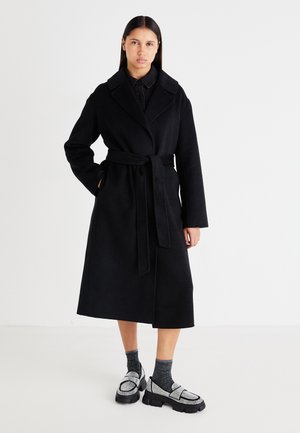 GAP DOUBLE FACED WRAP COAT - Klassinen takki - black
