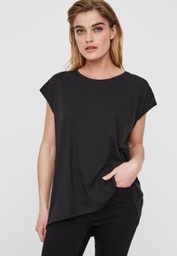 Noisy May - NMMATHILDE LOOSE LONG - T-Shirt basic - black Thumbnail-Bild 1