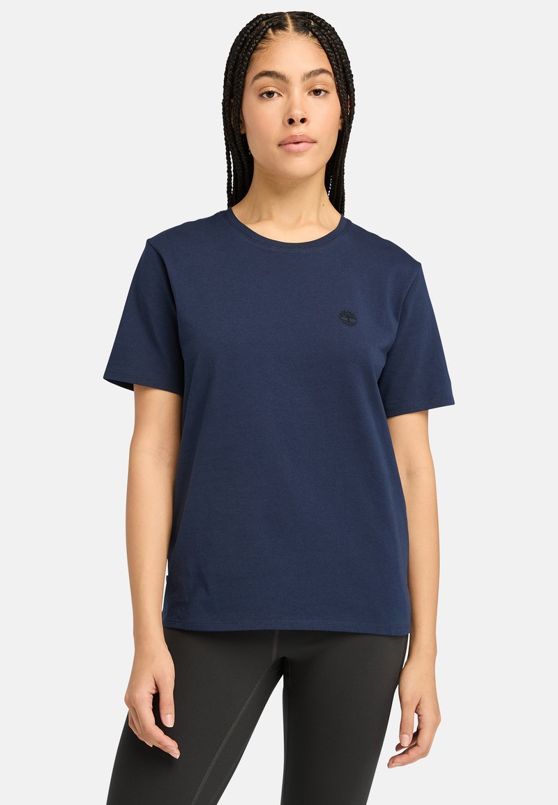 Timberland CORE EMBROIDERED TREE TEE - Jednoduché tričko - peacoat