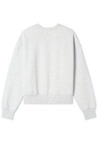 Felpa grigia corta con scollatura rotonda, polsini e orlo a coste. Realizzata in morbido cotone misto, presenta un design semplice.