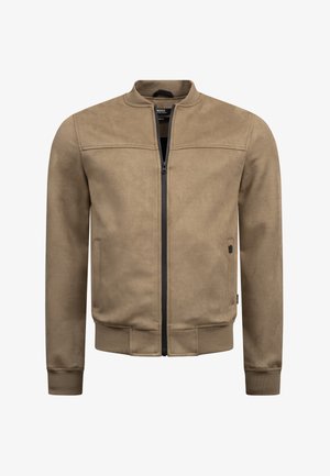 INDICODE JEANS Veste en similicuir - beige