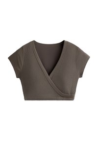 RIB SOFT TOUCH CROSSOVER - Basic T-shirt - grey