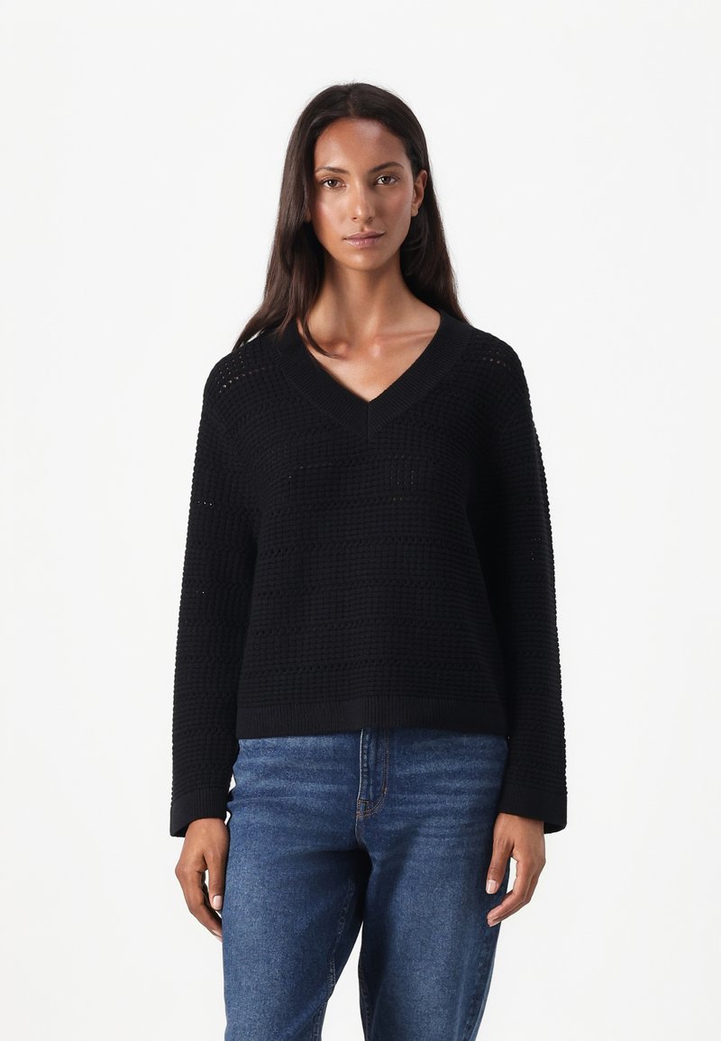 TOM TAILOR DENIM V NECK - Maglione - deep black