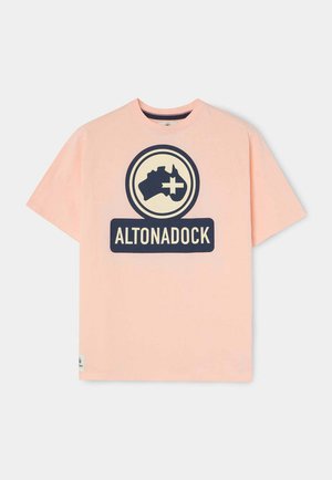 ALTONADOCK, CAMISETA BRAND NAVY - Camiseta estampada - rosa