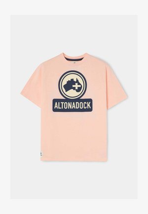 ALTONADOCK, CAMISETA BRAND NAVY - Camiseta estampada - rosa