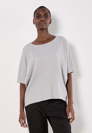 METALLIC SPARKLE WAFFLE CUT-OUT  - Bluse - light grey   silver