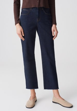 OPUS, MID RISE WIDE CROPPED - Jean droit - rinsed blue
