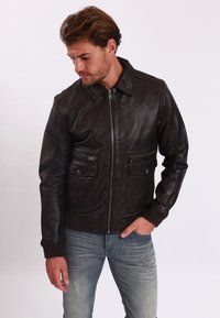 Lee Cooper - BERNARD - Leather jacket - brown Thumbnail Image 1