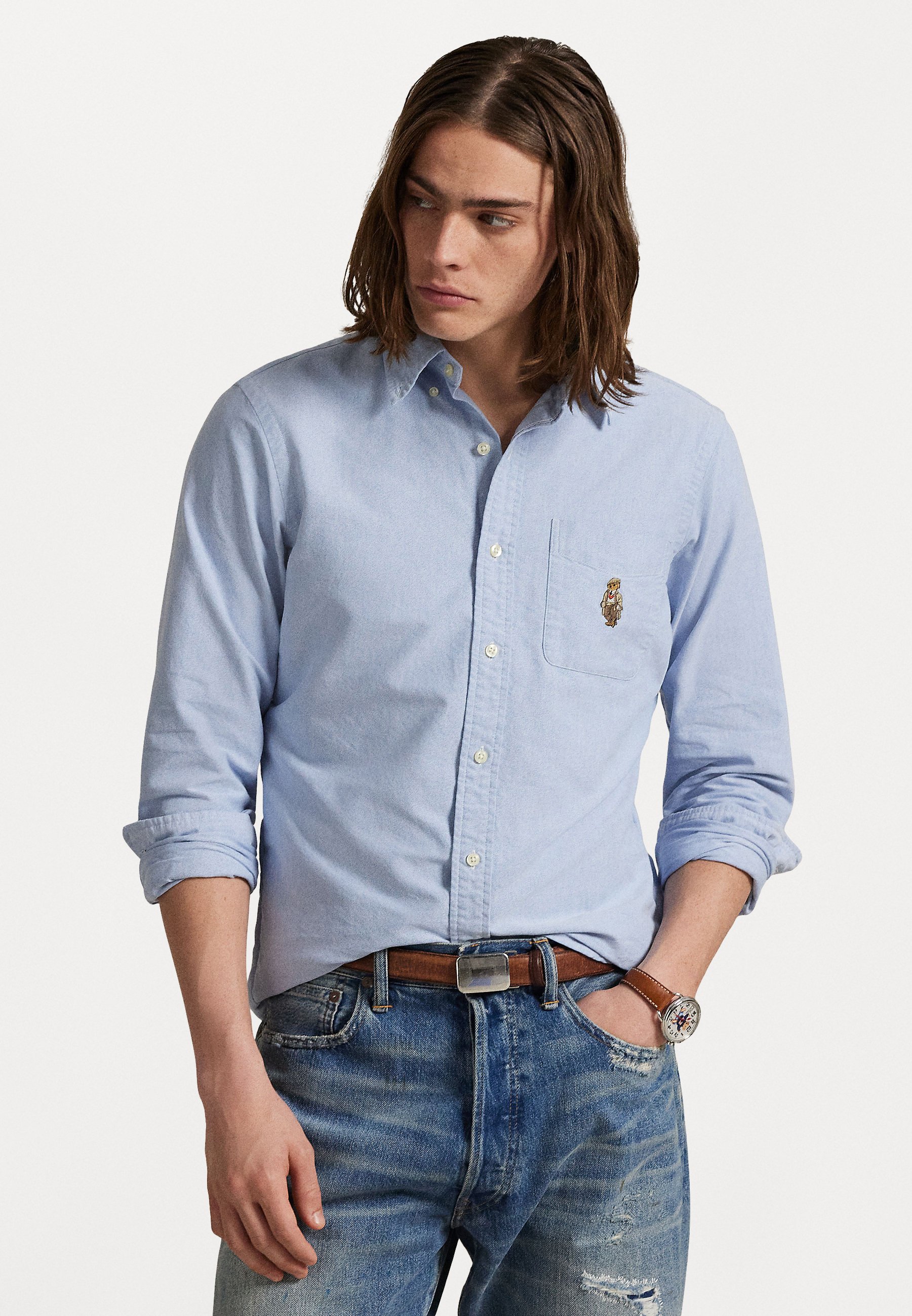 Polo Ralph Lauren CUSTOM FIT POLO BEAR OXFORD SHIRT - Shirt - blue