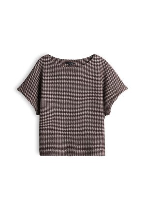 OPUS, CROPPED 3D STRUCTURE - T-shirt con stampa - affogato