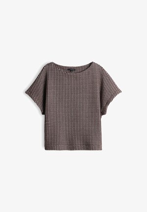 OPUS, CROPPED 3D STRUCTURE - T-shirt con stampa - affogato