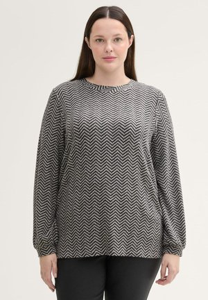 PLUS - GEMUSTERTES LANGARM - Langarmshirt - printed heringbone structure