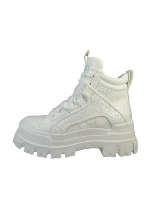 ASPHA NC MID BLOOM - Enkellaarsjes met plateauzool - white