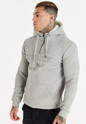 BORG QUARTER ZIP HOODIE - Sweatshirt - grey marl