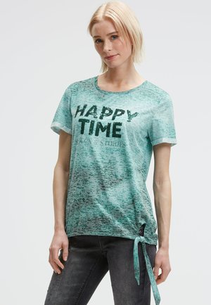 AUSBRENNER MIT PAILLETTEN-WORDING - T-Shirt print - topaz