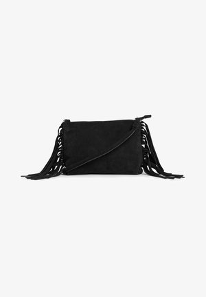 FRINGE - Sac bandoulière - black suede