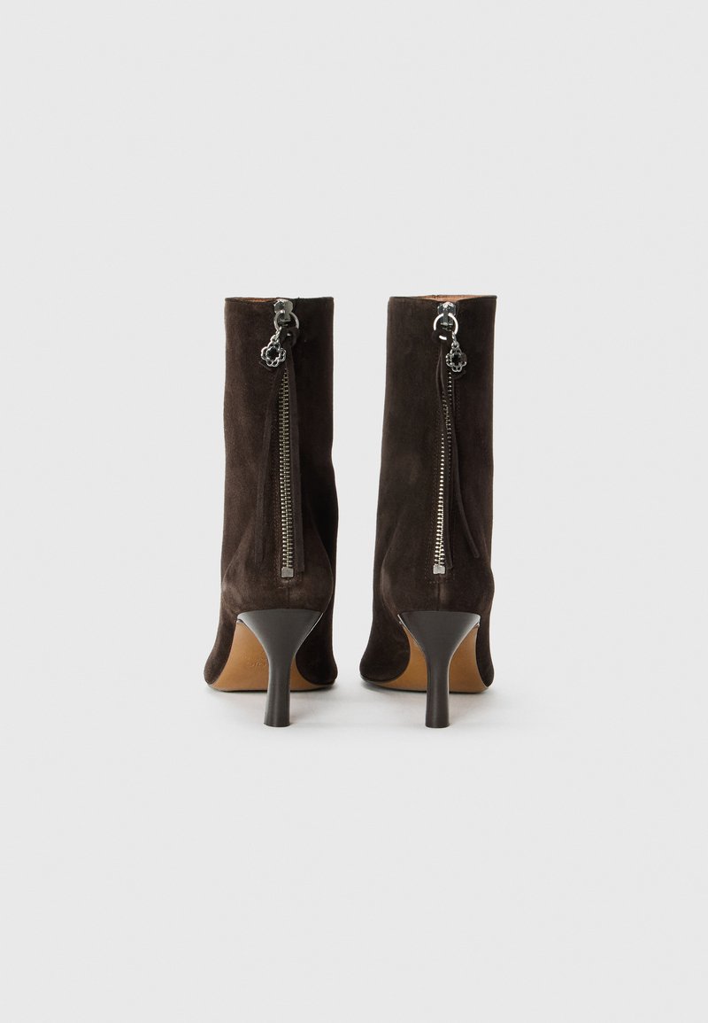 Haut En Cuir Marron/camel Maje Taille 36 - Occasion Très Bon état
