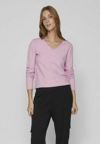 VILA VIRIL V-NECK NOOS - Stickad tröja - pastel lavender