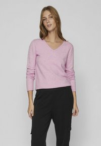 VILA - VIRIL V-NECK - Striktrøje - pastel lavender Miniaturebillede 1