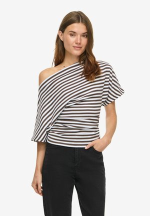 Noisy May, ONE-SHOULDER TOP NMSTORMI - T-shirt à manches longues - chocolate brown