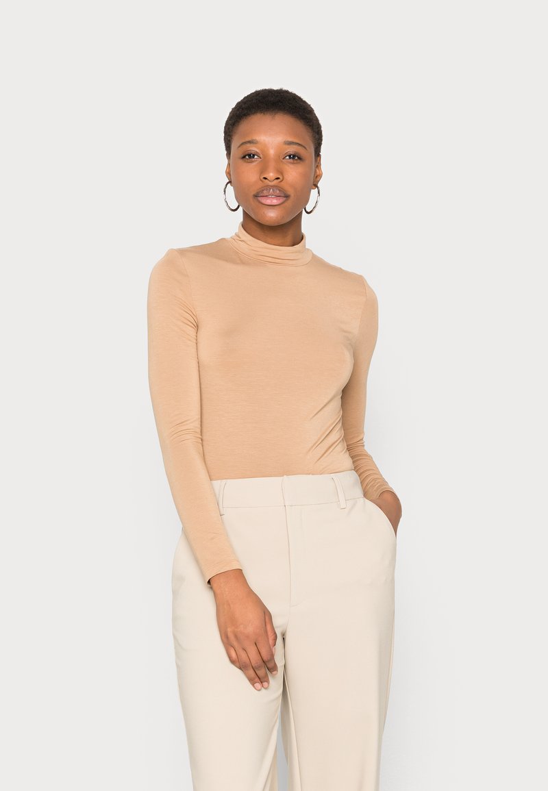 Selected Femme SLFMANDY HIGH NECK  - Camisola de manga comprida - tannin