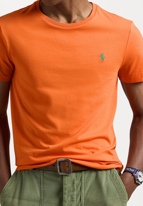 CUSTOM SLIM FIT JERSEY CREWNECK T-SHIRT - Basic T-shirt - kona orange2