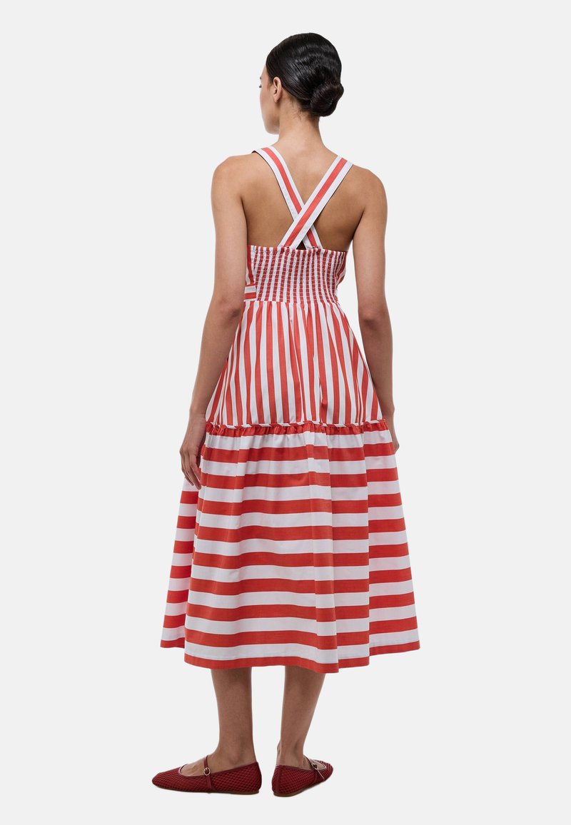 Monoprix MIDI RAYÉE Robe de jour coquelicot/rouge clair